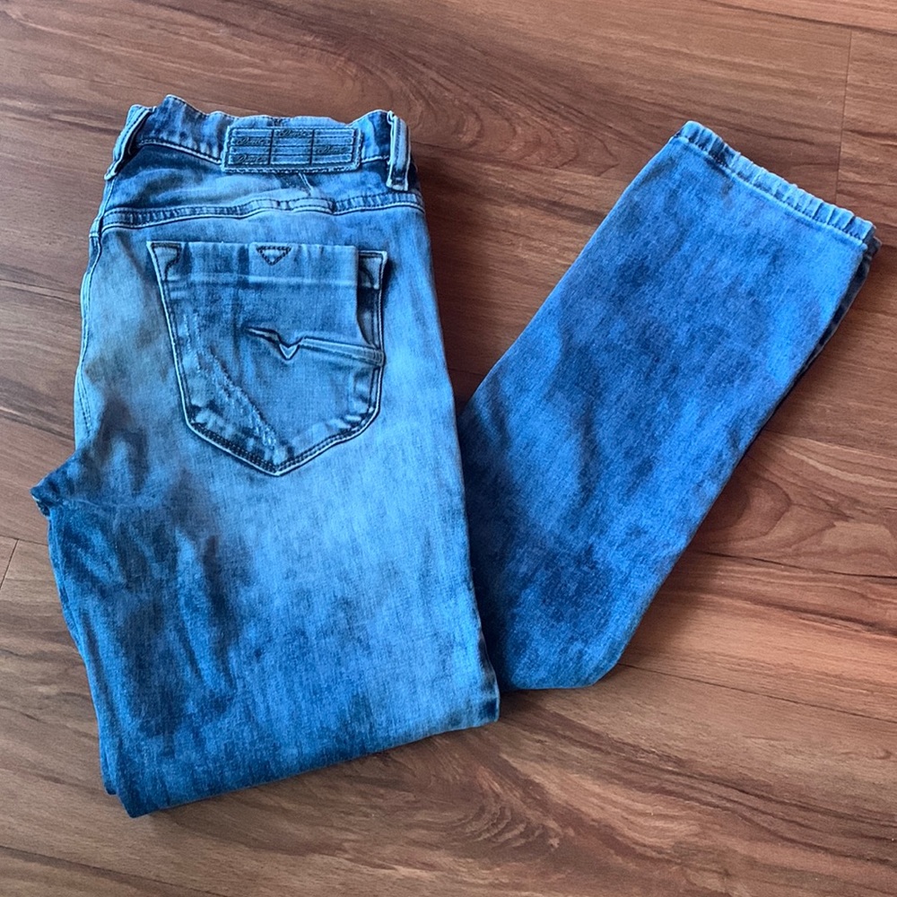 Diesel distressed super slim-straight legged jeans
